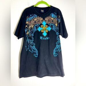 Vintage TEE TREE T-SHIRT BLACK GOTHIC STYLE SIZE L